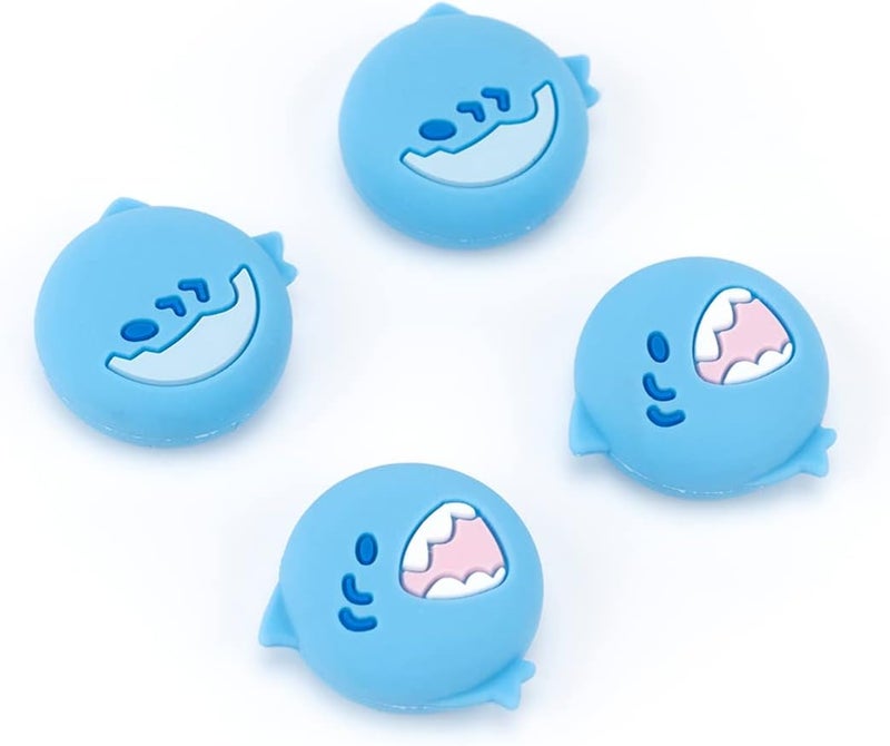 GEEKSHARE Cute Silicone Joy Con Thumb Grip Caps, Joystick Cover Compatible with Switch/OLED/Switch Lite,4PCS - Little Shark - Image 1